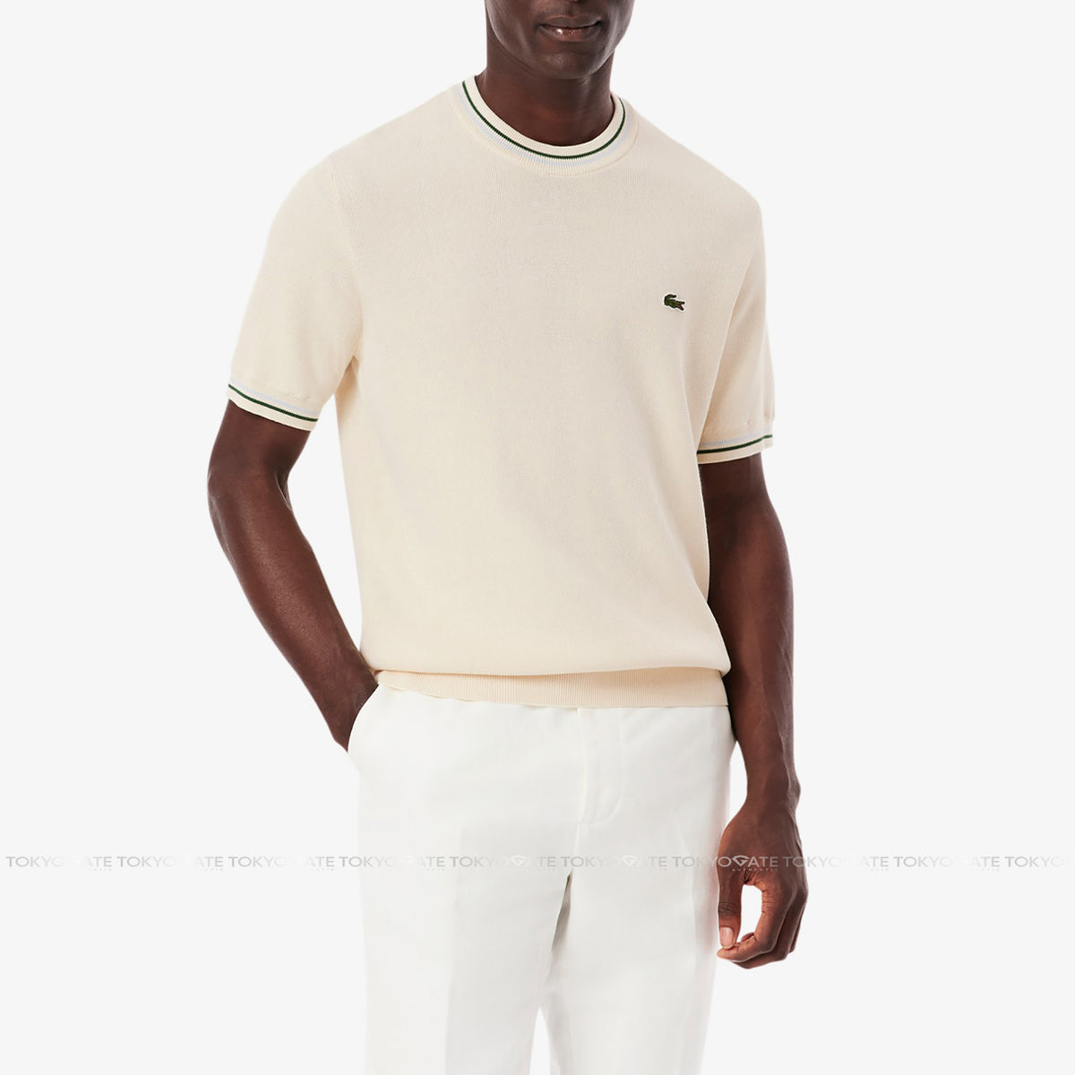 Áo len Lacoste AH9301 BPI Striped Knit T-Shirt Classic Fit