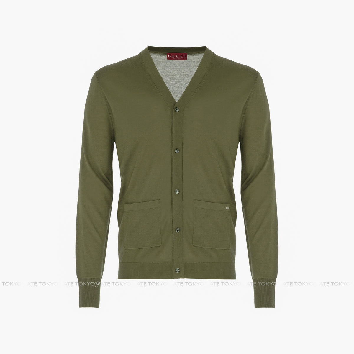 Áo khoác cardigan Gucci 822599 XKEP1 Inlay Logo Dark Green