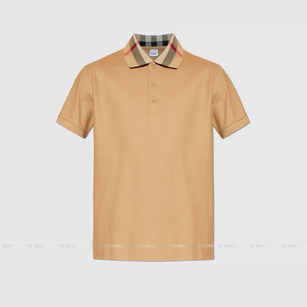 Áo polo Burberry 8095924 Cody Check Collar Polo Beige Slim Fit