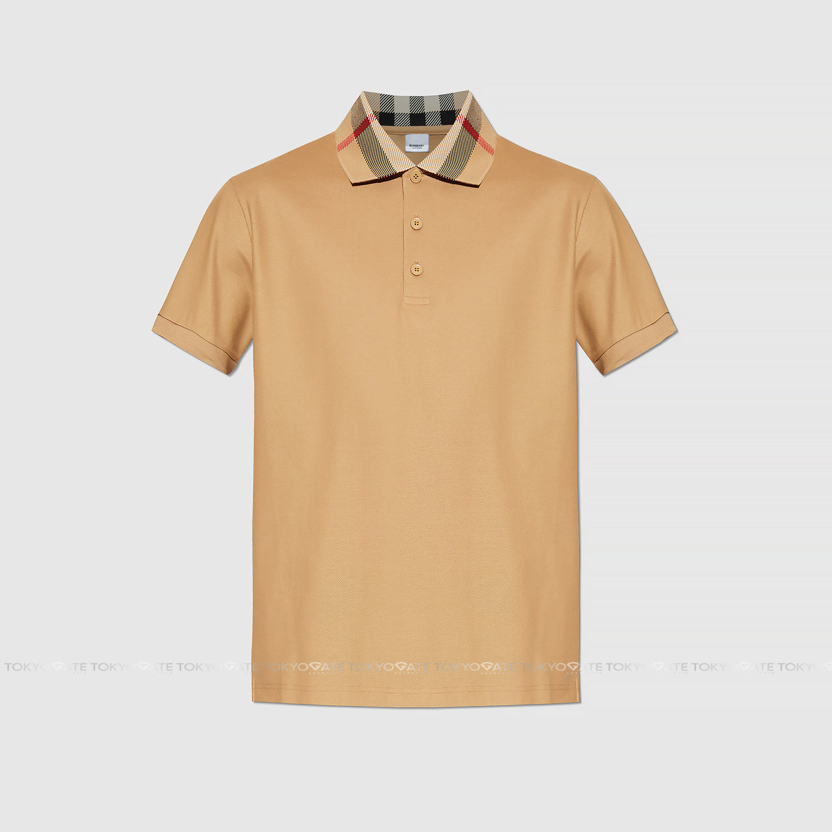 Áo polo Burberry 8095924 Cody Check Collar Polo Beige Slim Fit