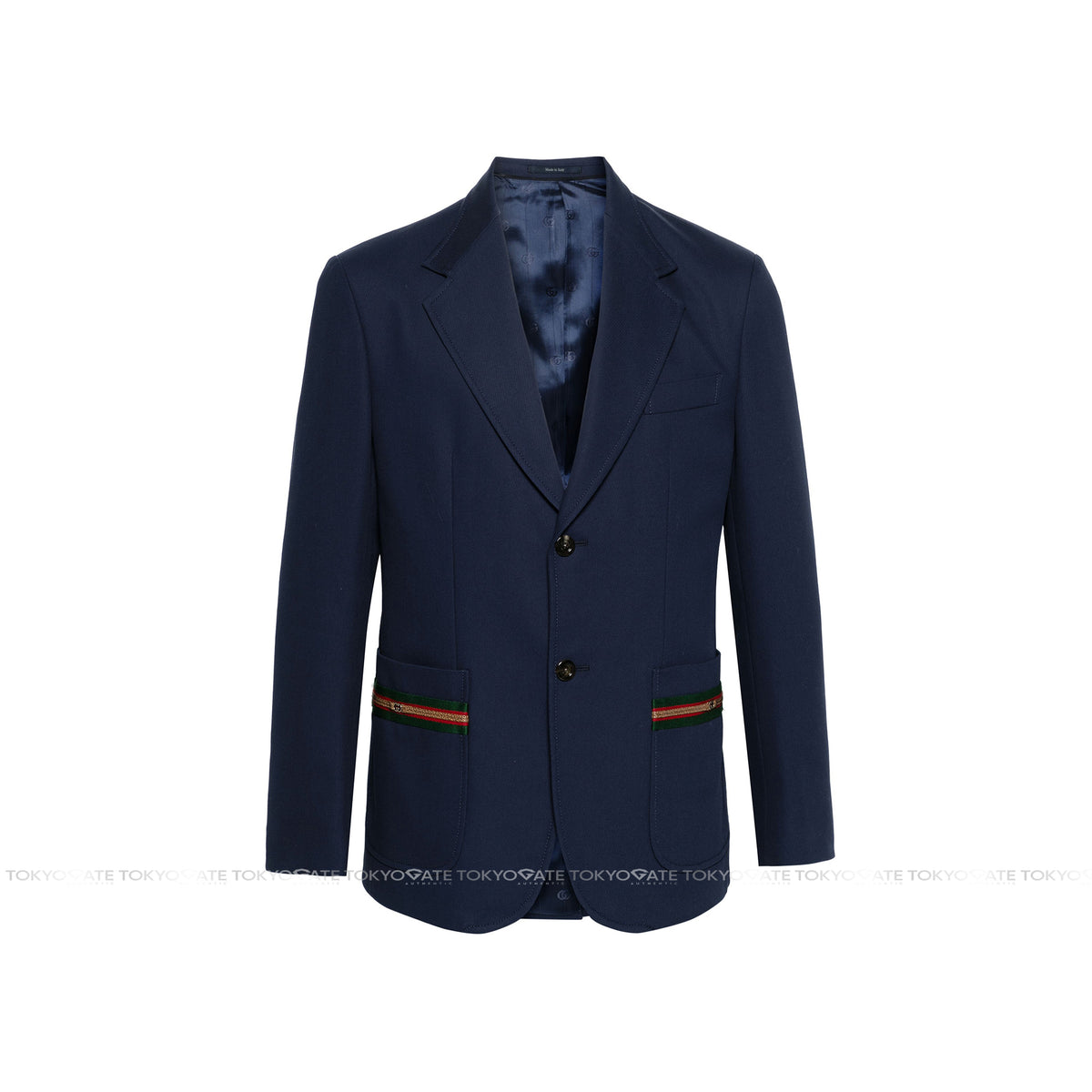 Blazer Gucci 751155 Web Stripe Cotton Formal Jacket Dark Blue