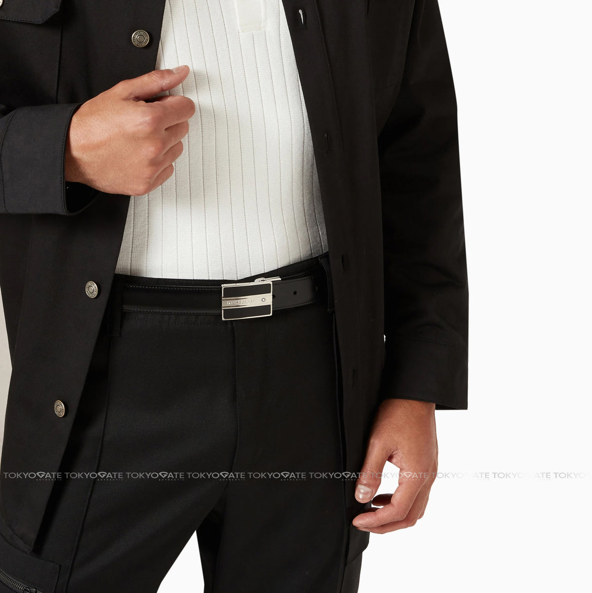 Dây lưng Montblanc 128136 Reversible Leather Belt Black Brown