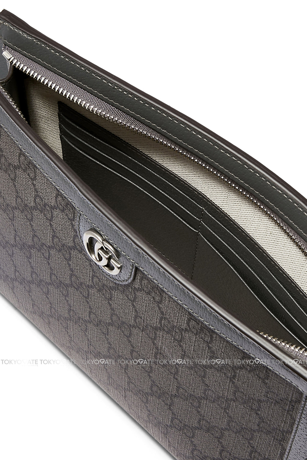 Clutch Gucci 760243 Ophidia GG Pouch Grey/Black