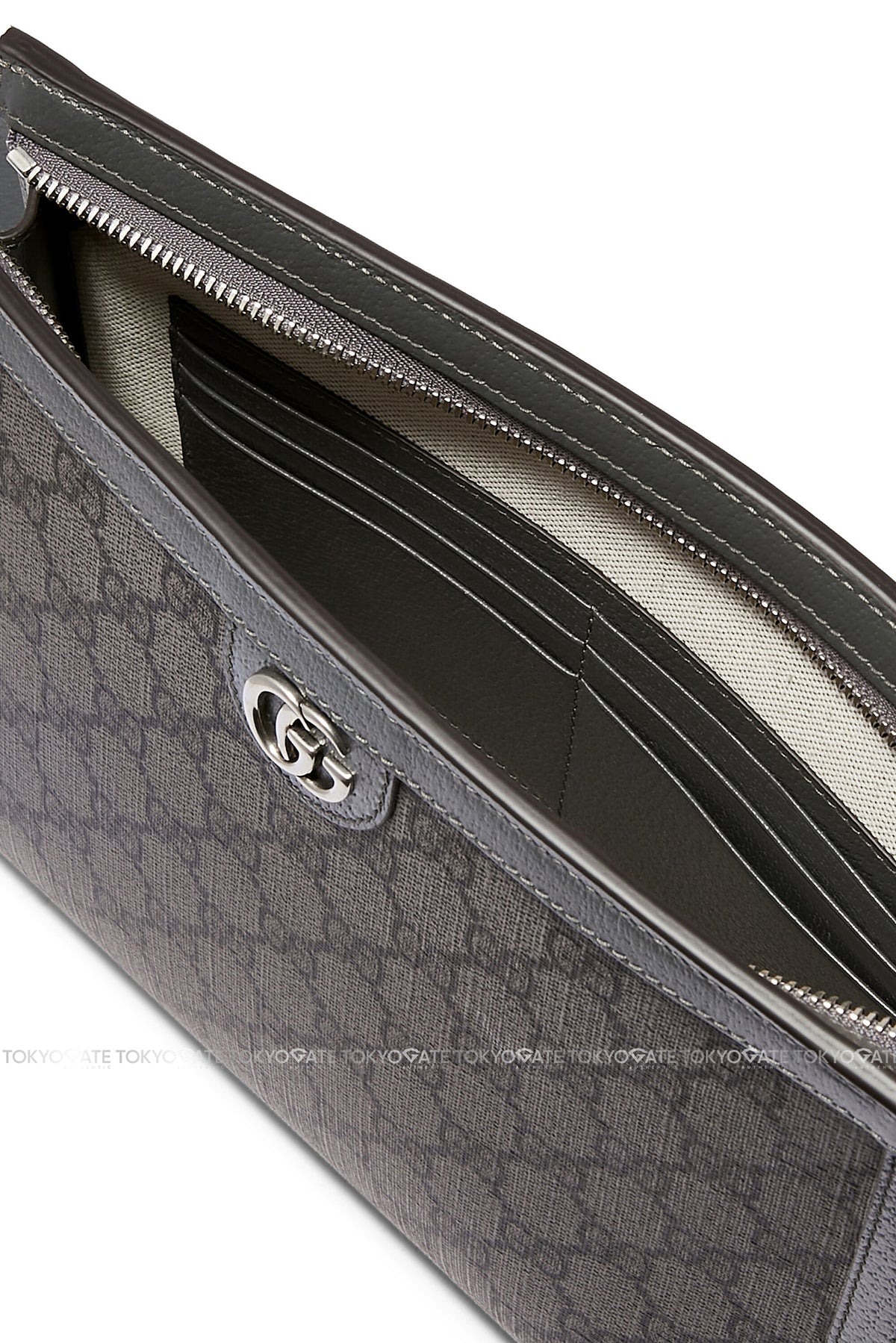 Clutch Gucci 760243 Ophidia GG Pouch Grey/Black
