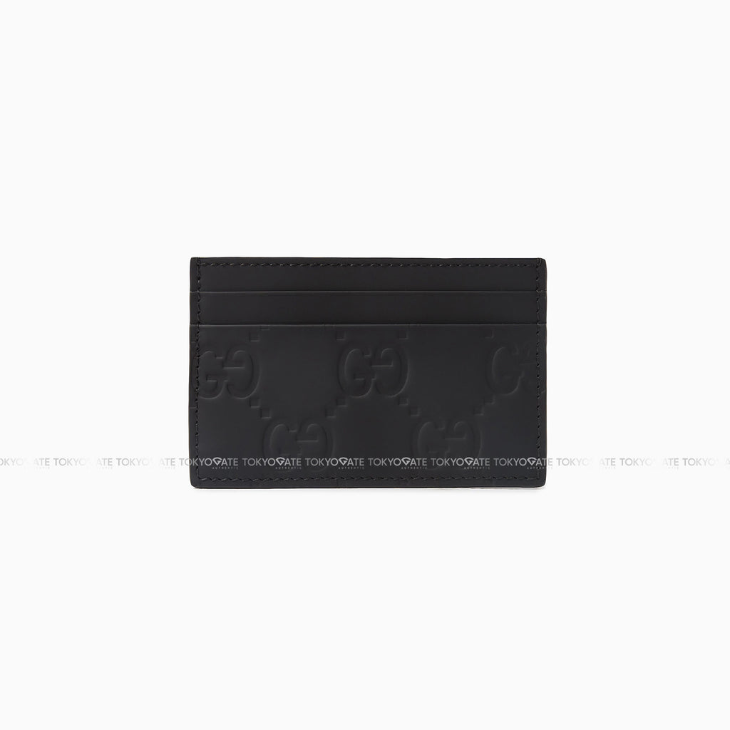 Ví đựng card Gucci 771315 AACOL 1000 GG Rubber-Effect Card Case Black