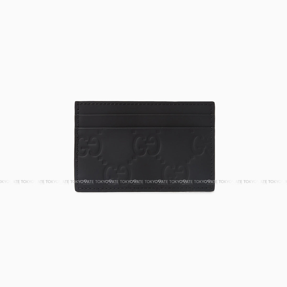 Ví đựng card Gucci 771315 AACOL 1000 GG Rubber-Effect Card Case Black