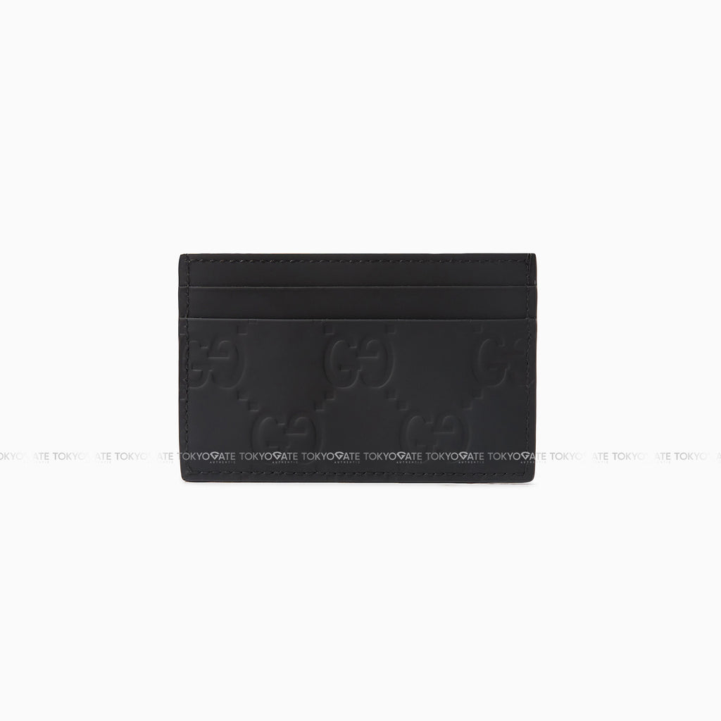 Ví đựng card Gucci 771315 AACOL 1000 GG Rubber-Effect Card Case Black