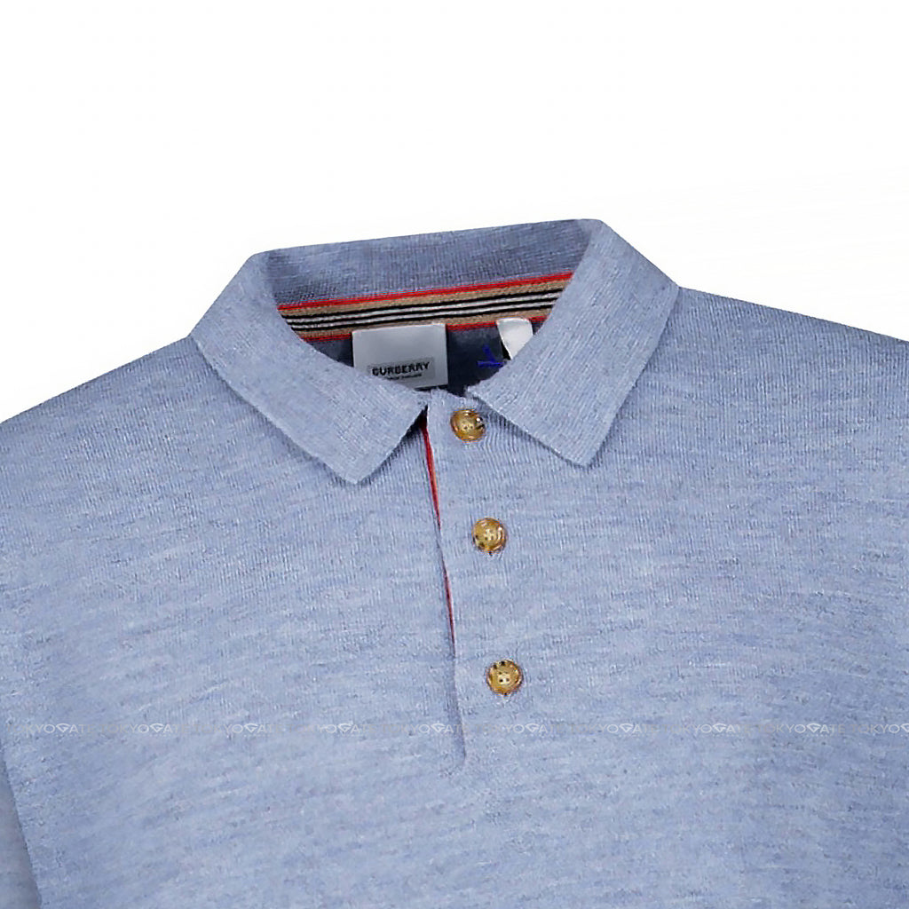 Áo polo Burberry 8111779 Pace Mid Blue Melange Slim Fit