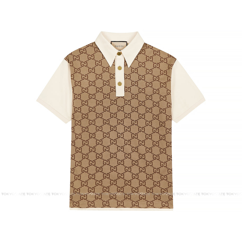 Áo polo Gucci 682015 XJD1F 2270 Jumbo GG Jacquard Beige Regular Fit