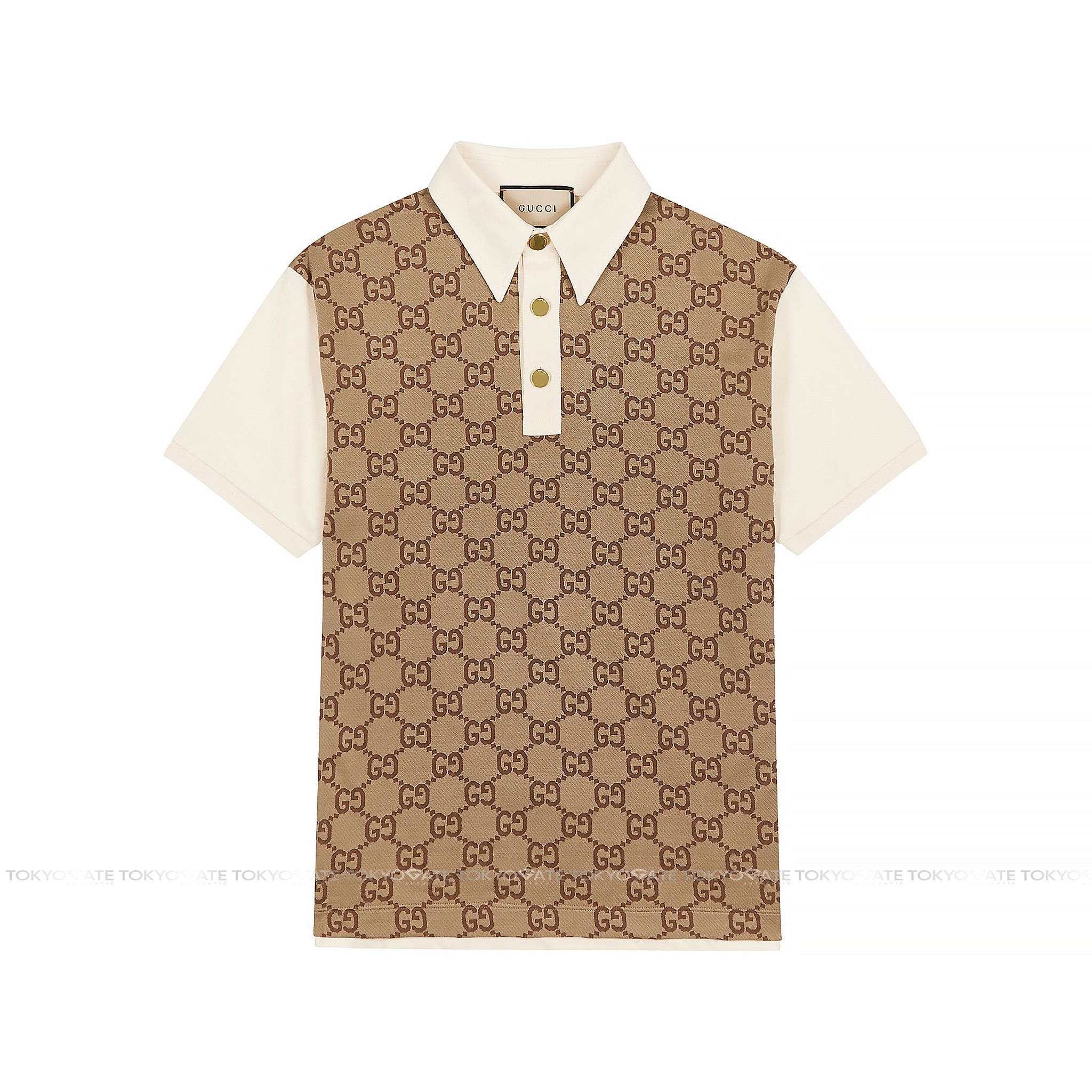 Áo polo Gucci 682015 XJD1F 2270 Jumbo GG Jacquard Beige Regular Fit