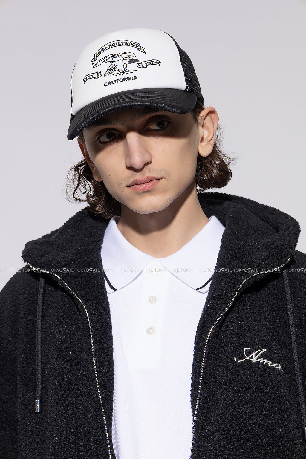 Mũ lưỡi trai Amiri Eagle Trucker Hat AMSAHE1014 001 Black