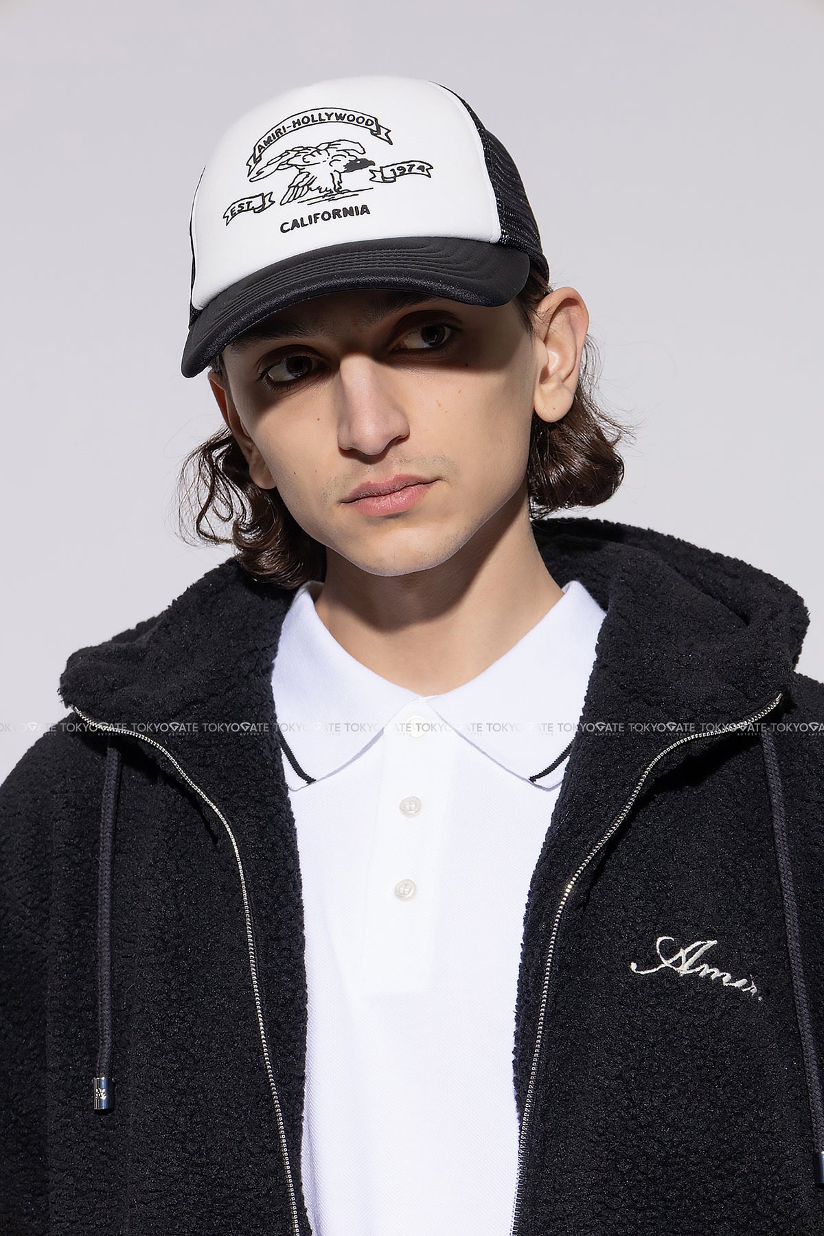 Mũ lưỡi trai Amiri Eagle Trucker Hat AMSAHE1014 001 Black