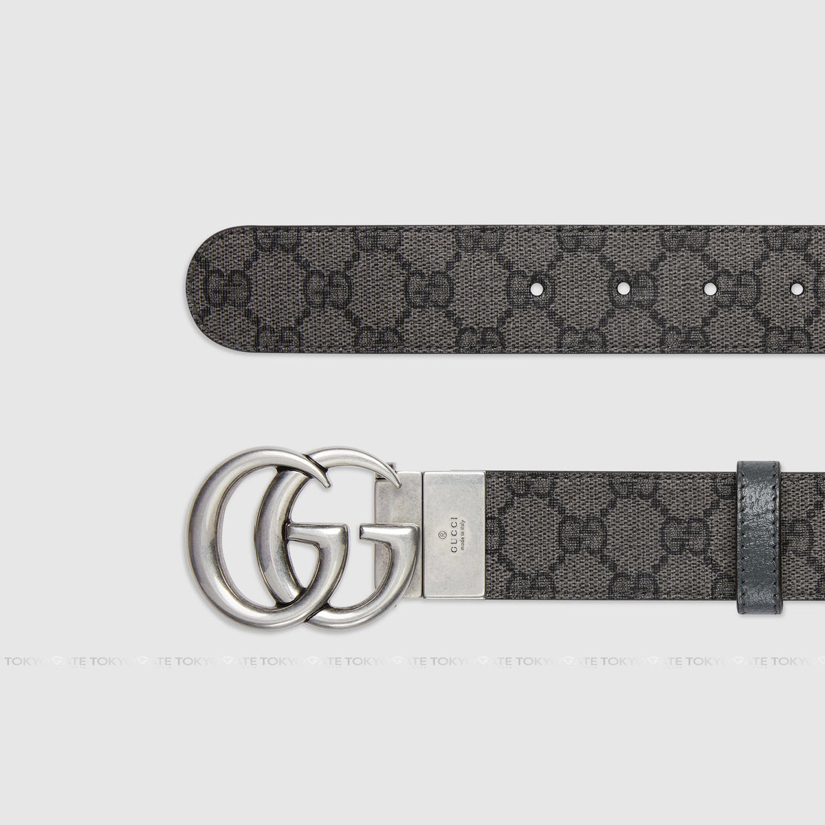 Dây lưng Gucci 627055 UULBN 1244 GG Marmont Reversible Belt Grey Black