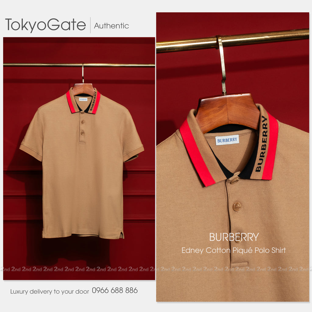 [2nd] Áo polo Burberry Edney Camel Slim Fit