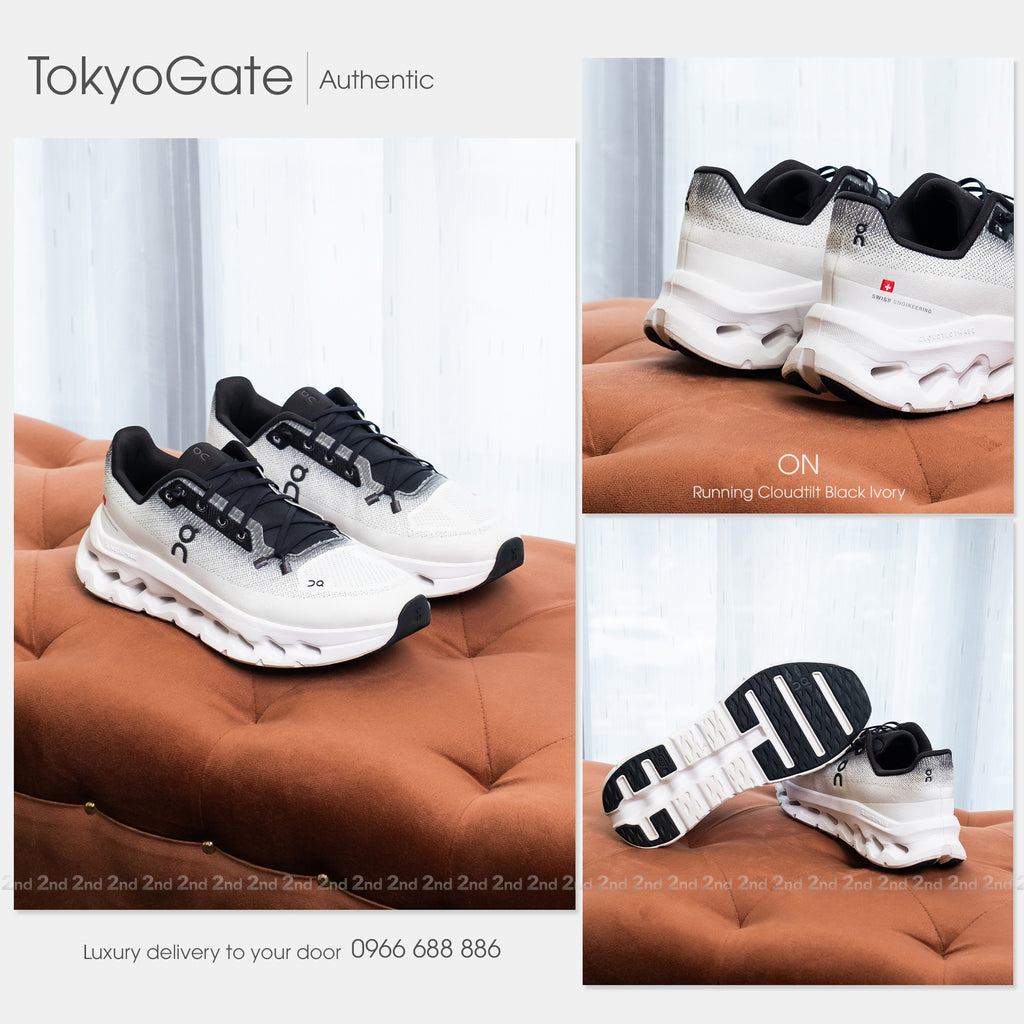 [2nd] Giày ON Running Cloudtilt Black Ivory