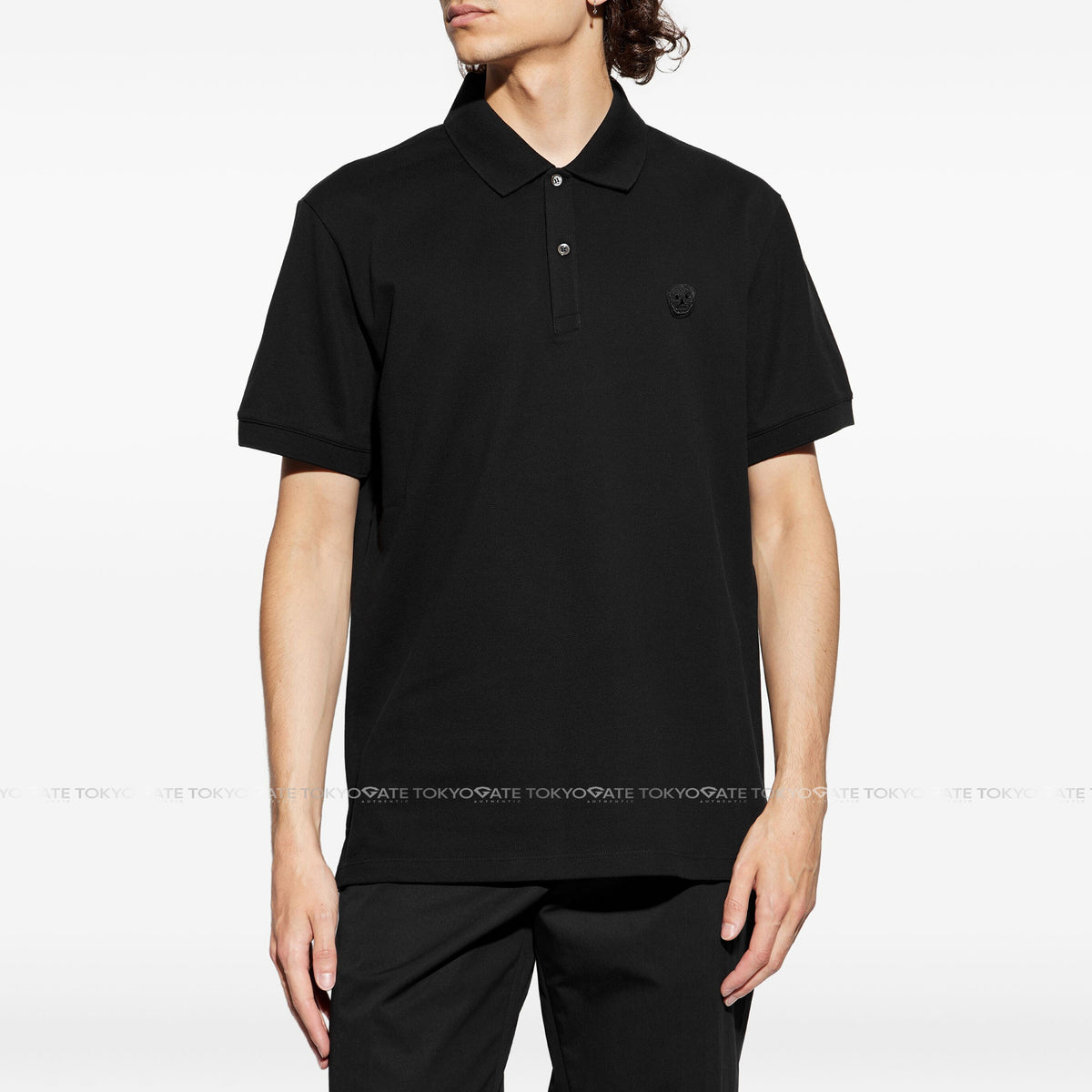 Áo polo Alexander McQueen 622106 QQX33 1000 Black Regular Fit