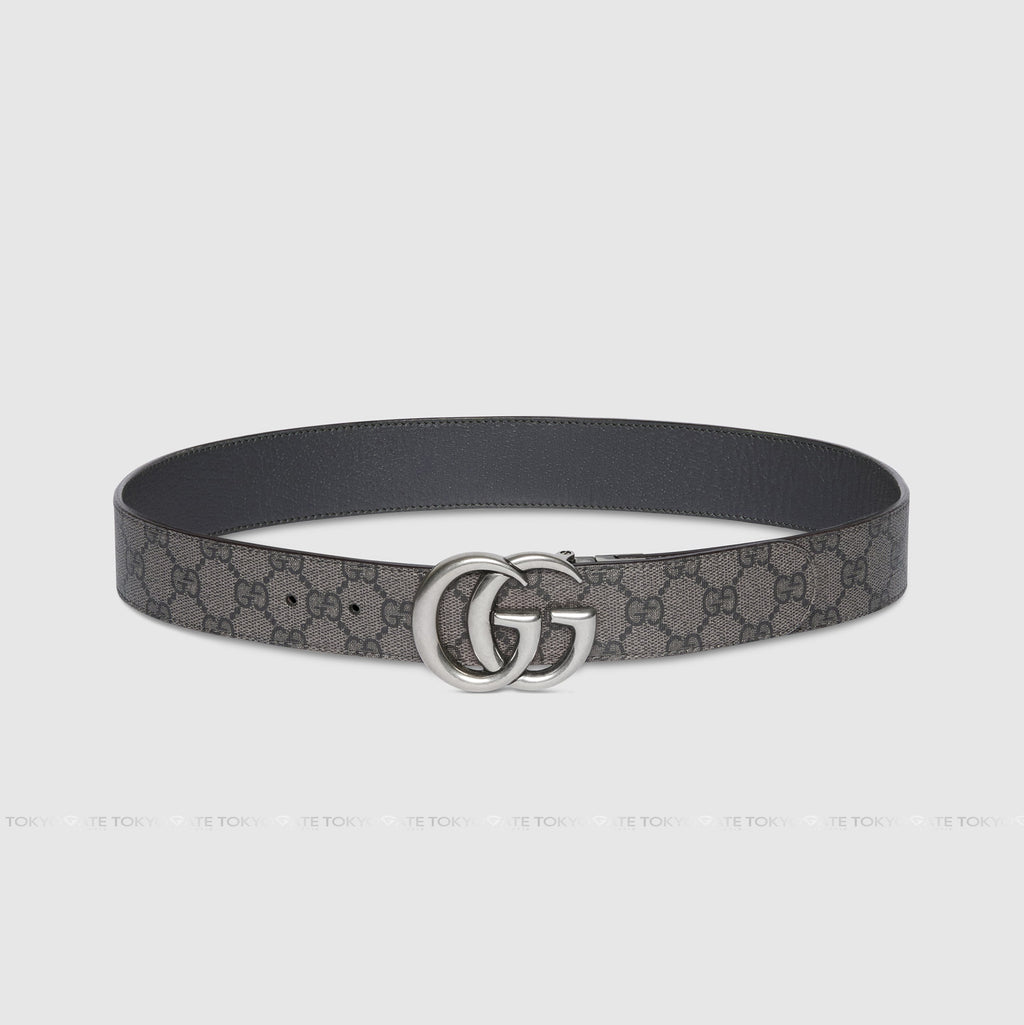 Dây lưng Gucci 627055 UULBN 1244 GG Marmont Reversible Belt Grey Black