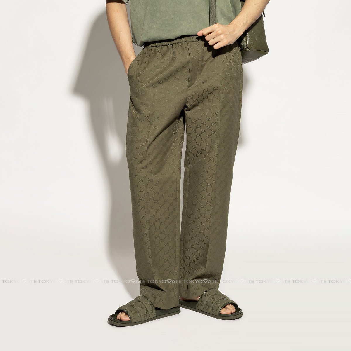 Dép Gucci 838089 Padded GG Canvas Green