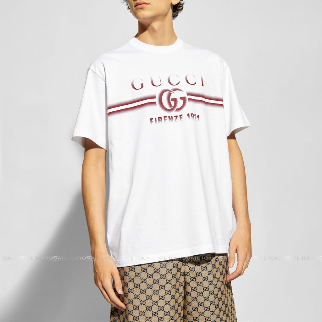 Áo phông Gucci 785345 XJGKJ 9541 Print Cotton Jersey White