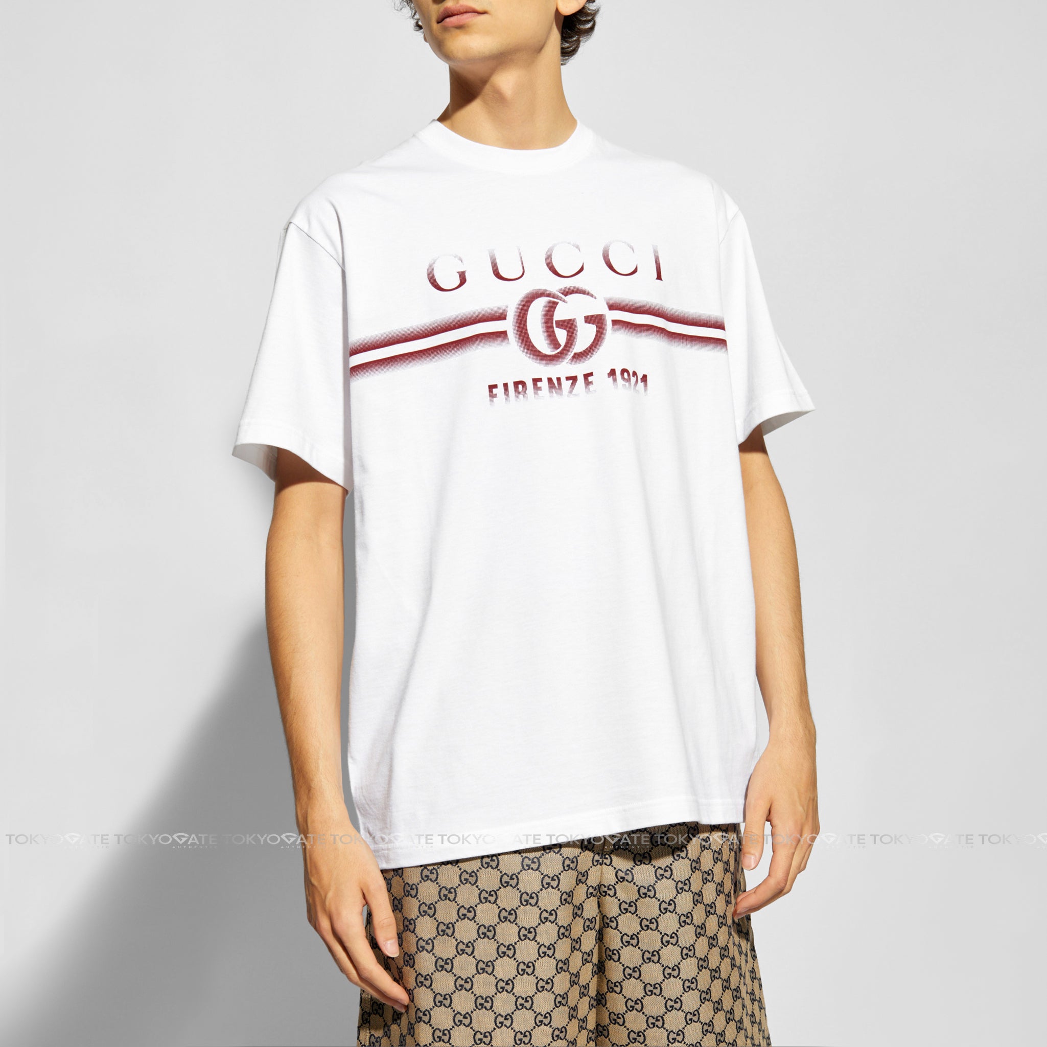 Áo phông Gucci 785345 XJGKJ 9541 Print Cotton Jersey White