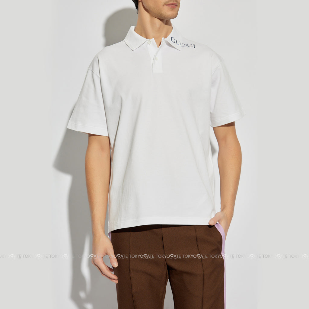 Áo polo Gucci 806255 XJQ14 9074 Collar Logo White Regular Fit