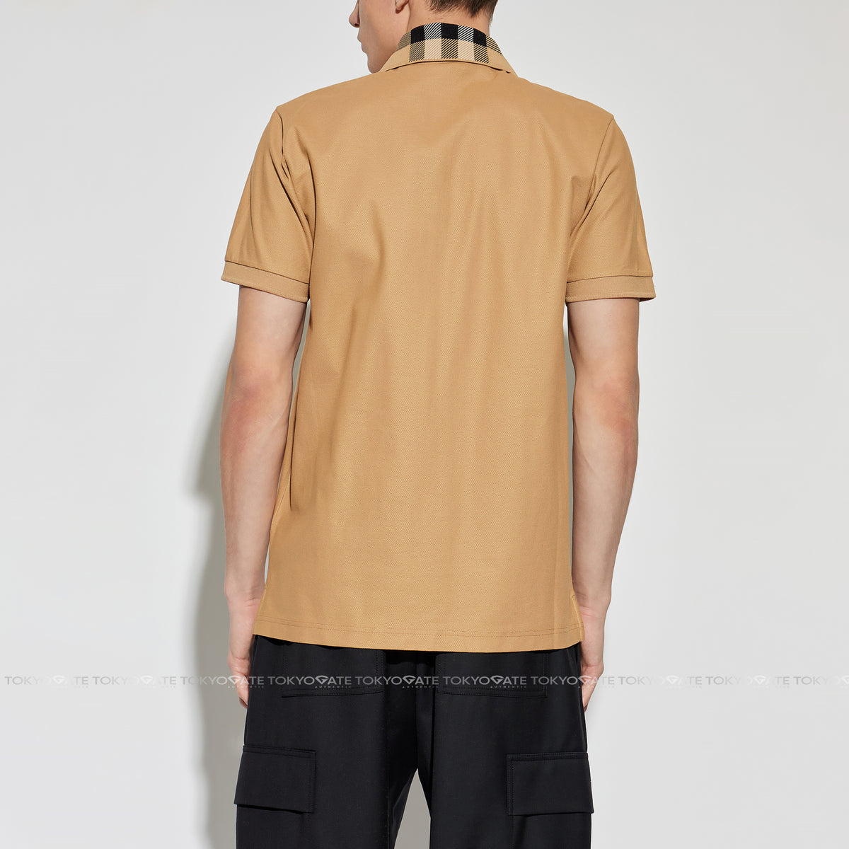 Áo polo Burberry 8095924 Cody Check Collar Polo Beige Slim Fit