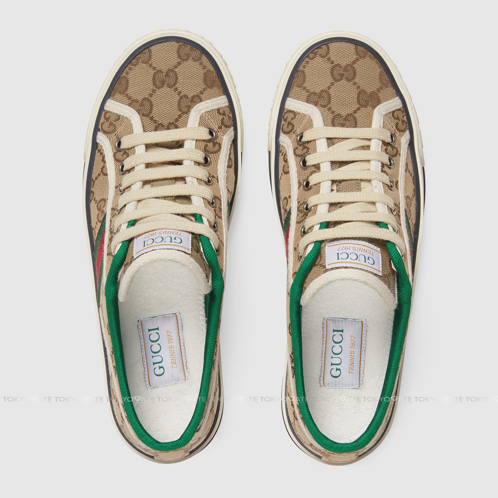 Giày Gucci 606111 HVK20 9766 Tennis 1977 GG Canvas Beige Ebony