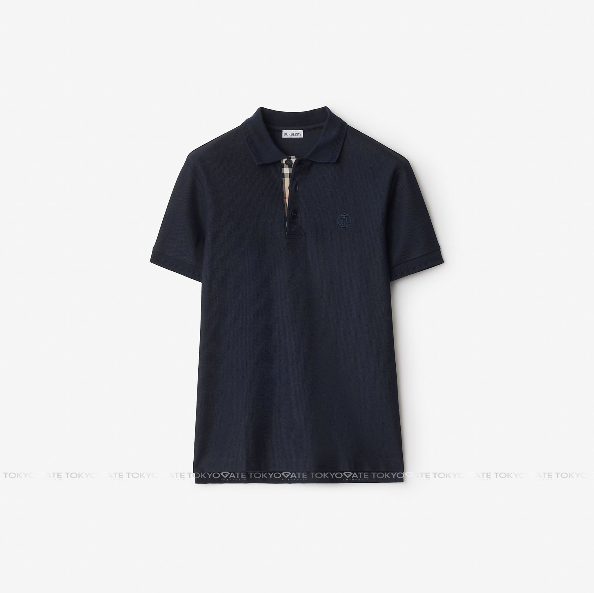 Áo polo Burberry 8055227 SS New Eddie TB Coal Blue Slim Fit