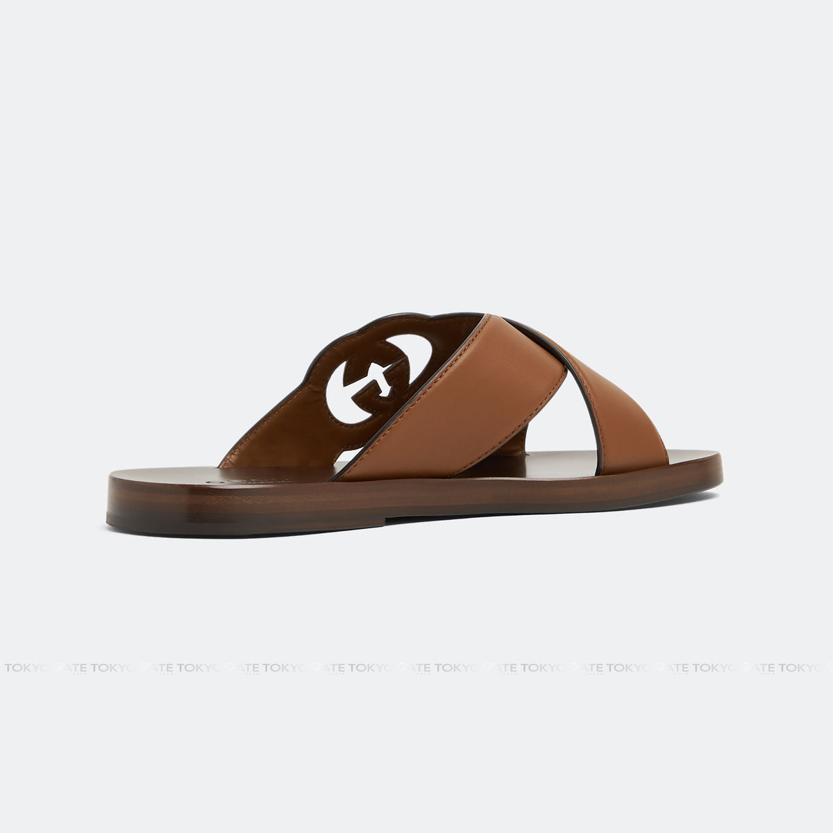 Dép Gucci 738471 US000 2535 Interlocking G Slide Sandal Brown