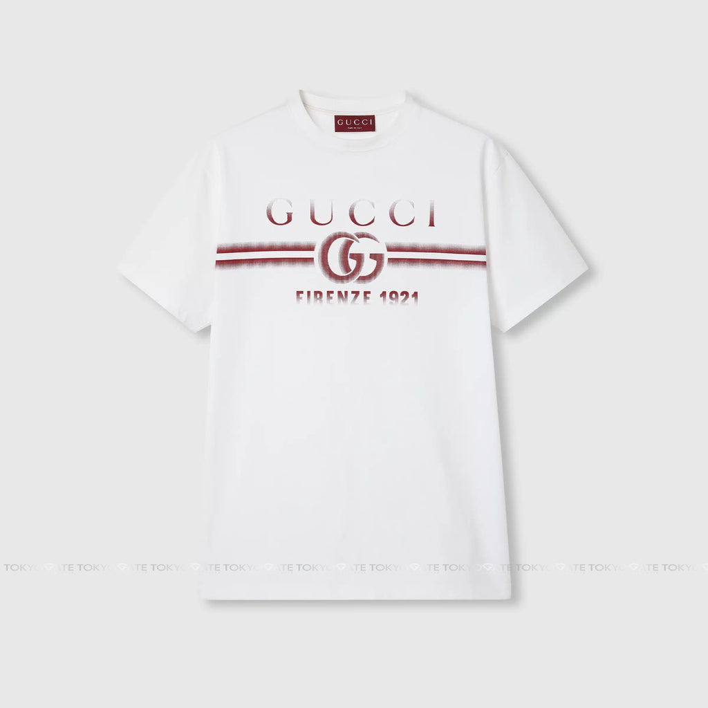 Áo phông Gucci 785345 XJGKJ 9541 Print Cotton Jersey White