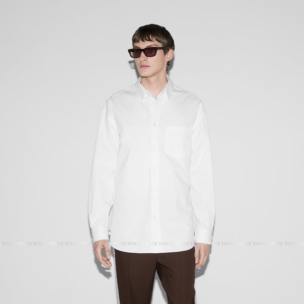 Áo sơ mi Gucci 787538 ZAQQS 9000 Heavy Cotton Popeline White Regular Fit