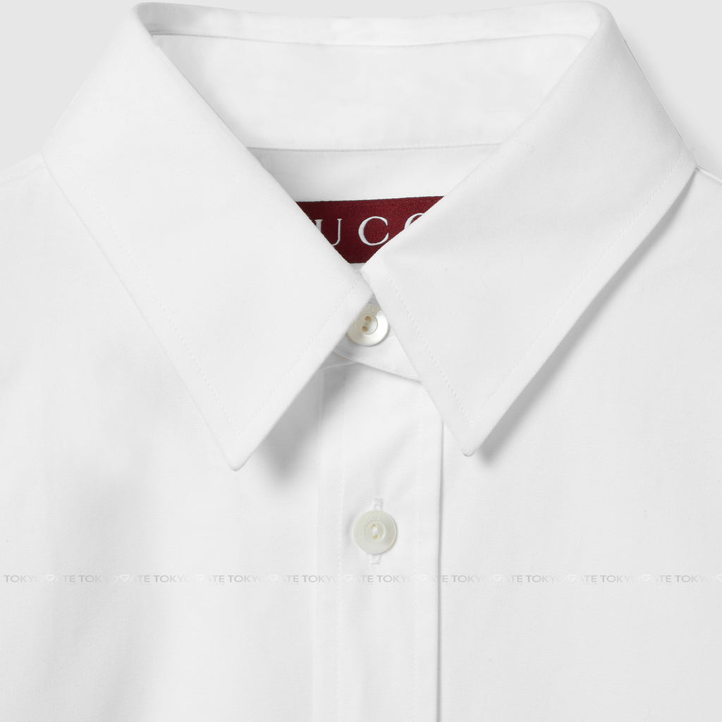 Áo sơ mi Gucci 787538 ZAQQS 9000 Heavy Cotton Popeline White Regular Fit