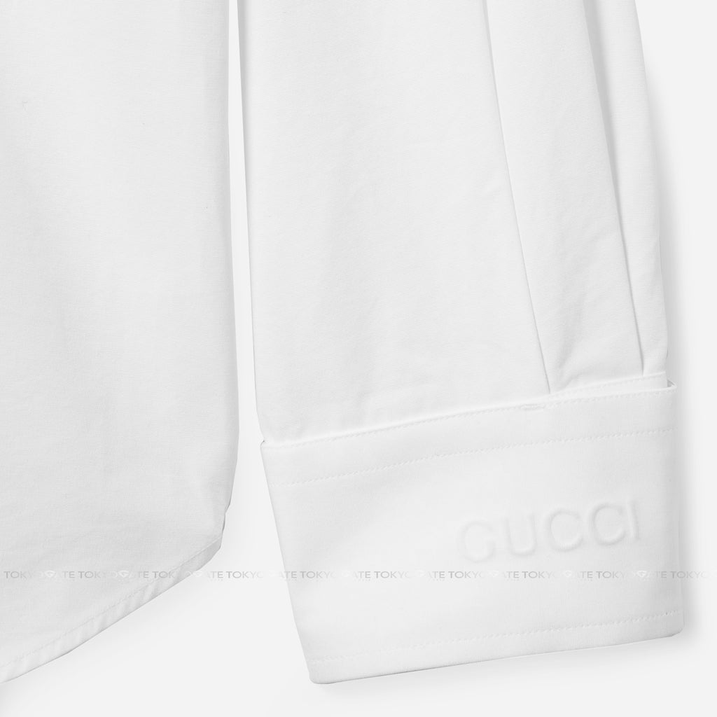 Áo sơ mi Gucci 787538 ZAQQS 9000 Heavy Cotton Popeline White Regular Fit