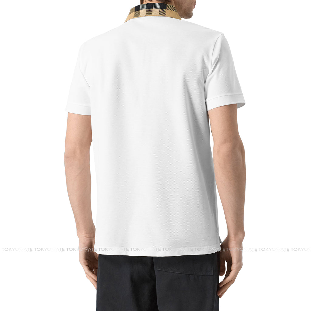 Áo polo Burberry 8071621 Cody Check Collar Cotton Polo White Slim Fit