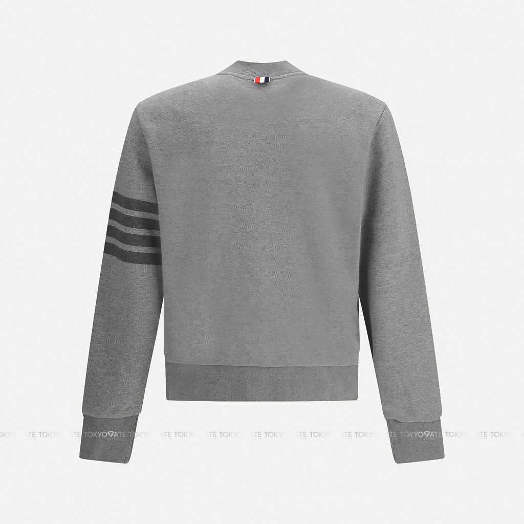 Áo khoác Thom Browne MJT280A 06910 035 Tonal 4-Bar Classic Loopback Med Grey Regular Fit