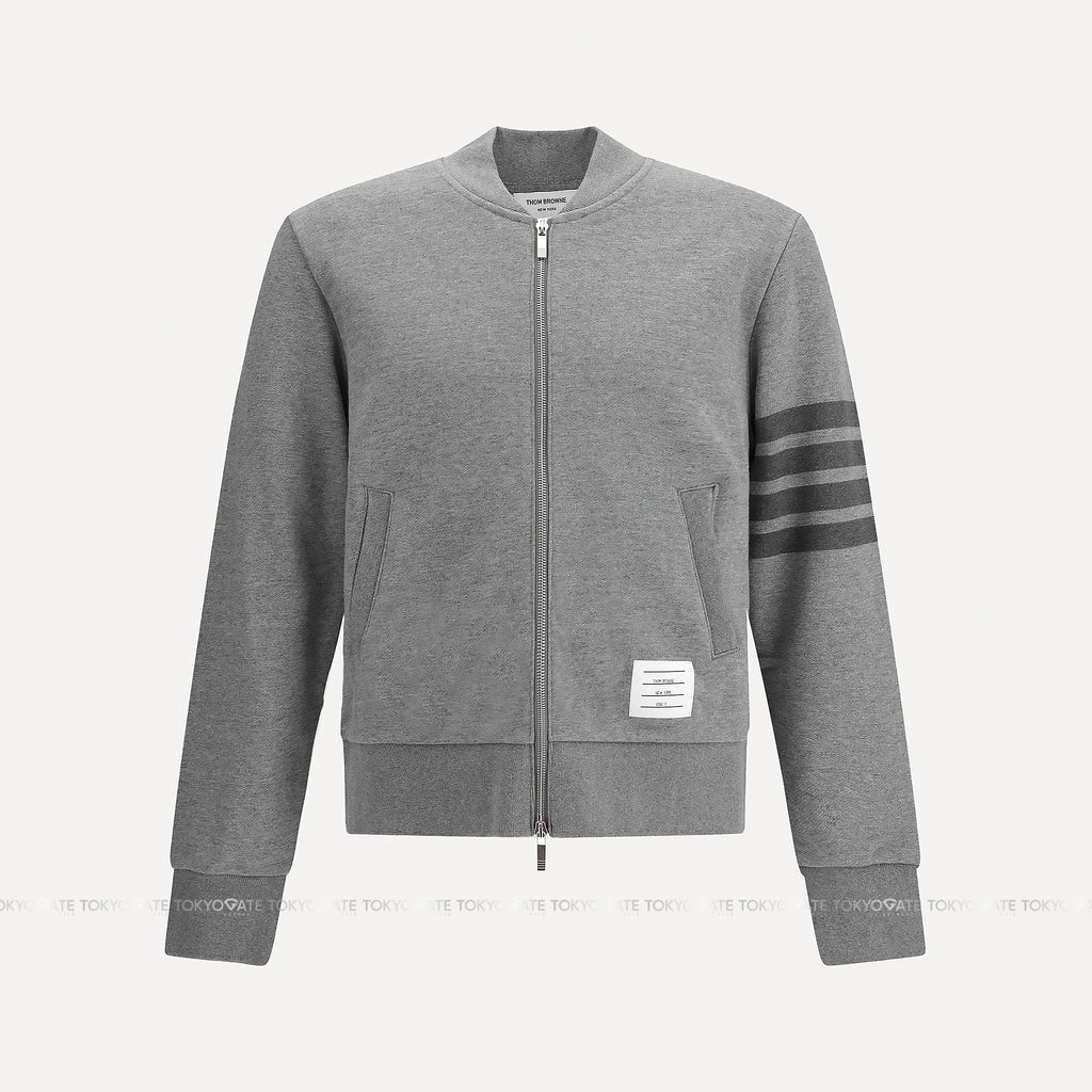Áo khoác Thom Browne MJT280A 06910 035 Tonal 4-Bar Classic Loopback Med Grey Regular Fit