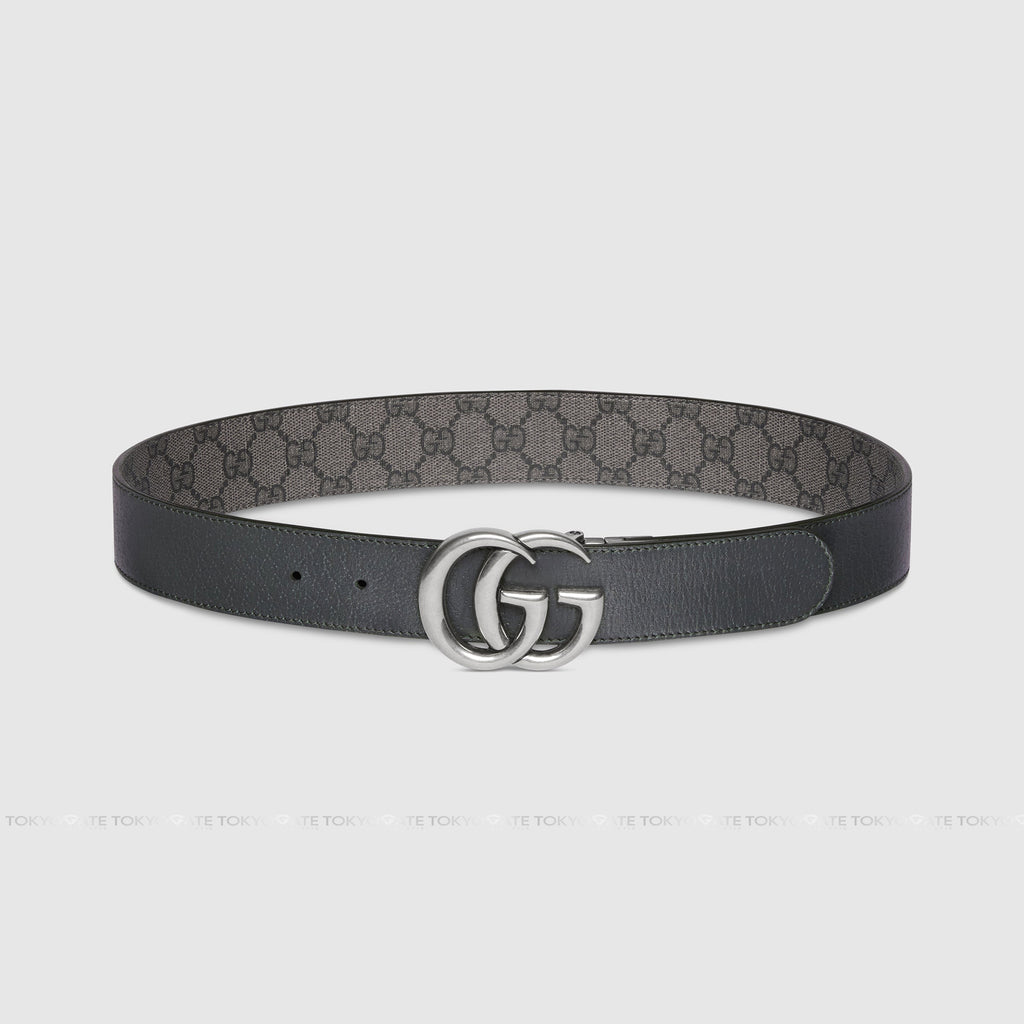 Dây lưng Gucci 627055 UULBN 1244 GG Marmont Reversible Belt Grey Black