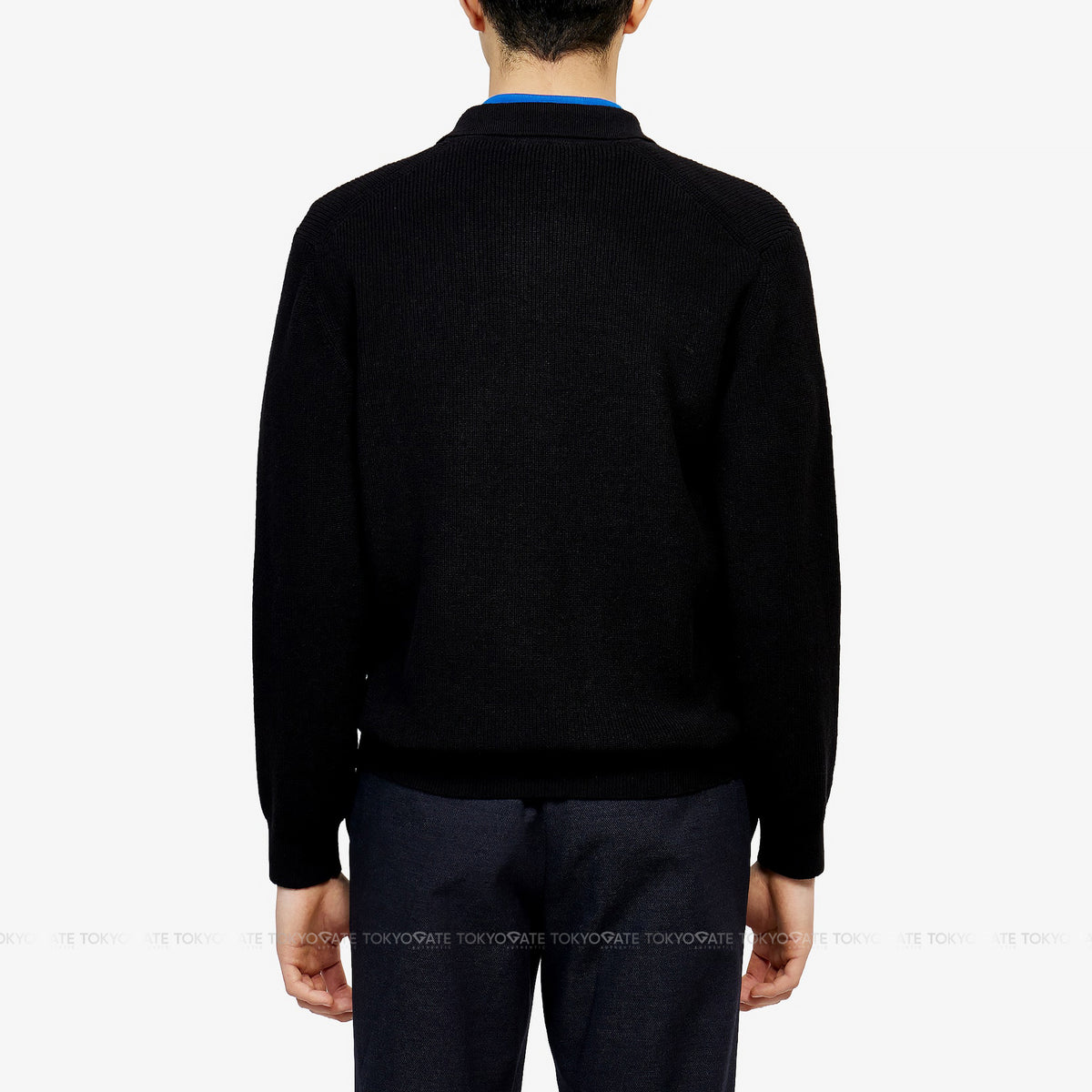 Áo khoác cardigan Lacoste AH403E 56G 031 Ribbed Collar Zip-Up Black Regular Fit