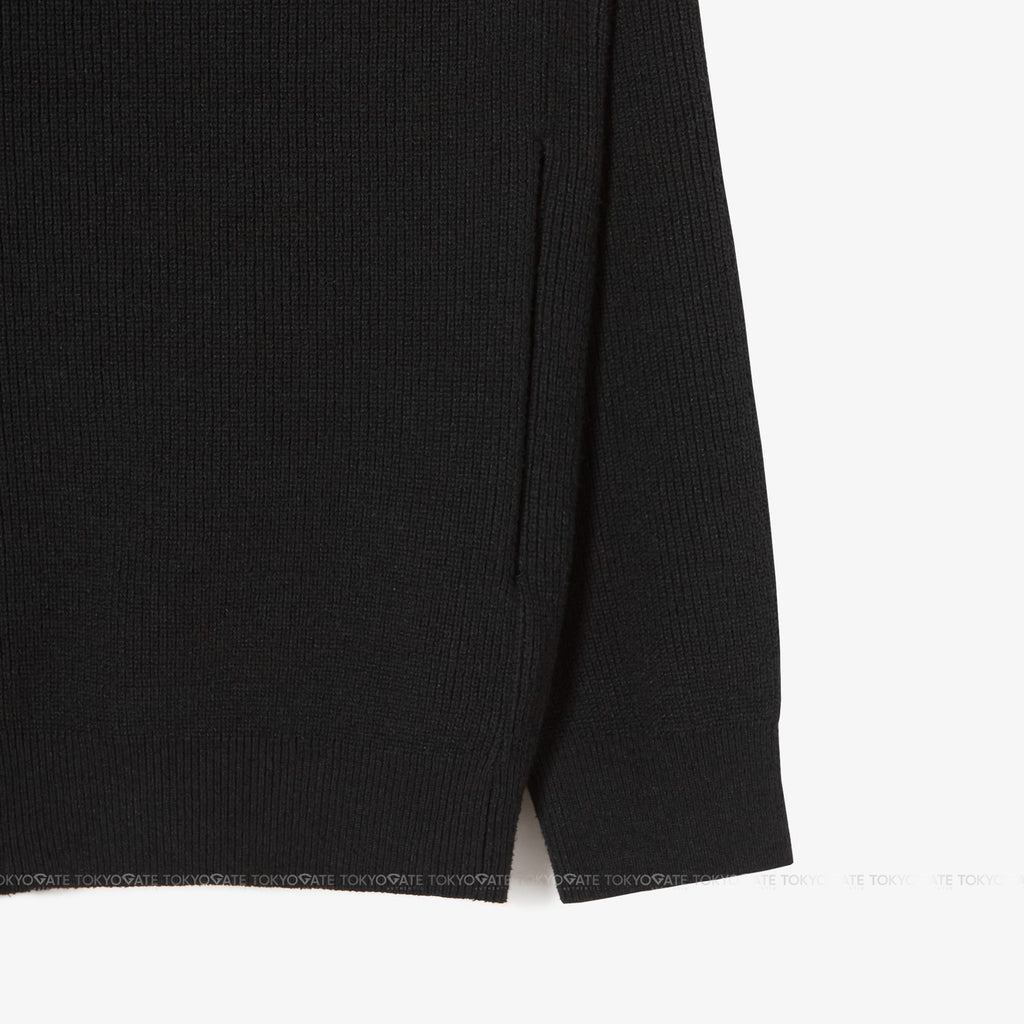 Áo khoác cardigan Lacoste AH403E 56G 031 Ribbed Collar Zip-Up Black Regular Fit