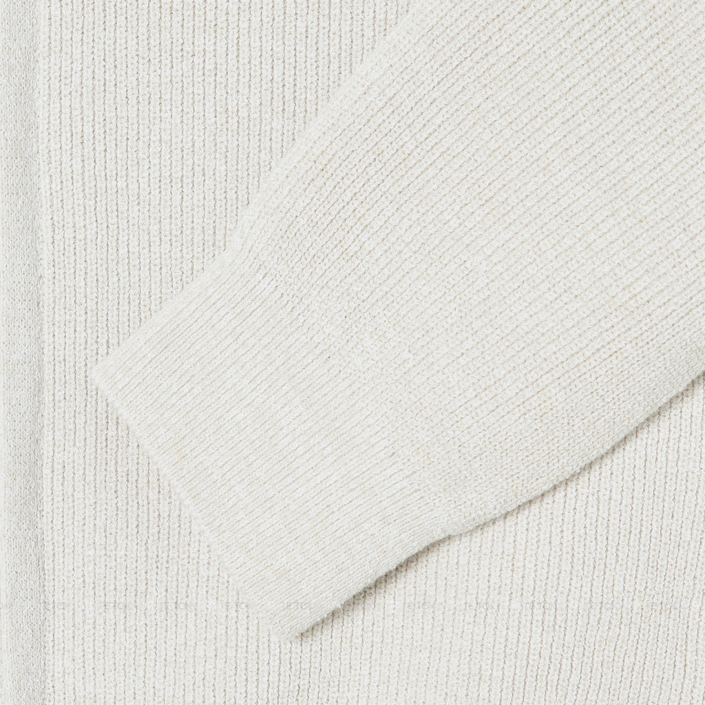 Áo khoác cardigan Lacoste AH403E 56G S7G Ribbed Collar Zip-Up Beige Regular Fit