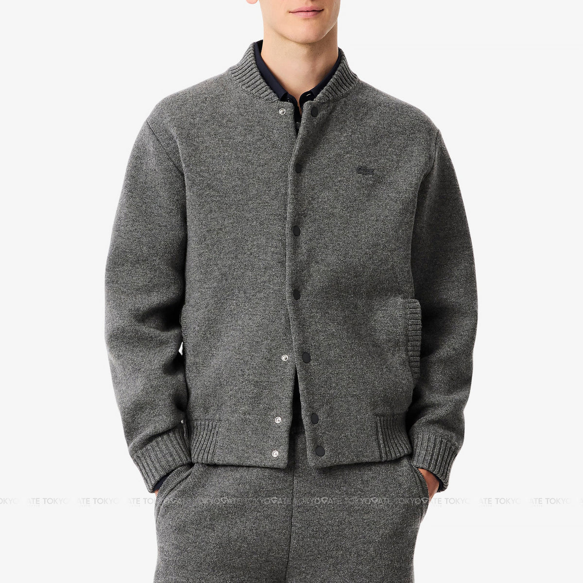 Áo khoác Lacoste AH5170 050Crew Neck Wool Knit Grey Regular Fit