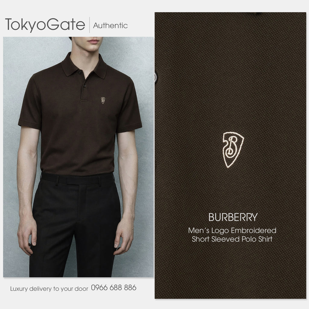 Áo polo Burberry 8099882 B Shield Logo Cotton Polo Shadow Slim Fit