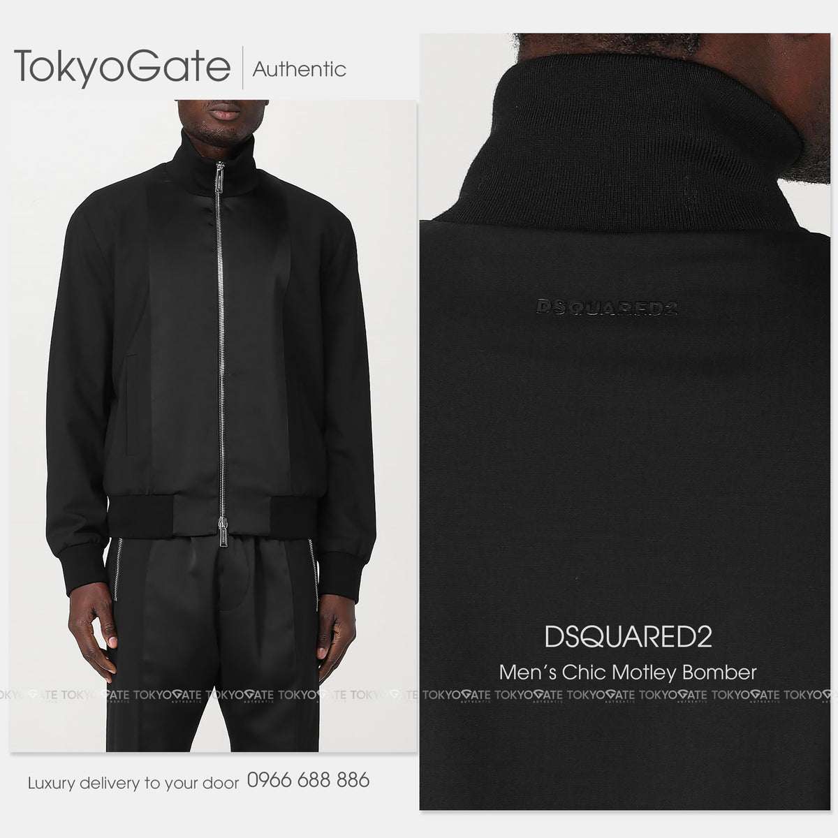 Áo khoác Dsquared2 S74AM1475 S40320 900 Chic Motley Bomber Black