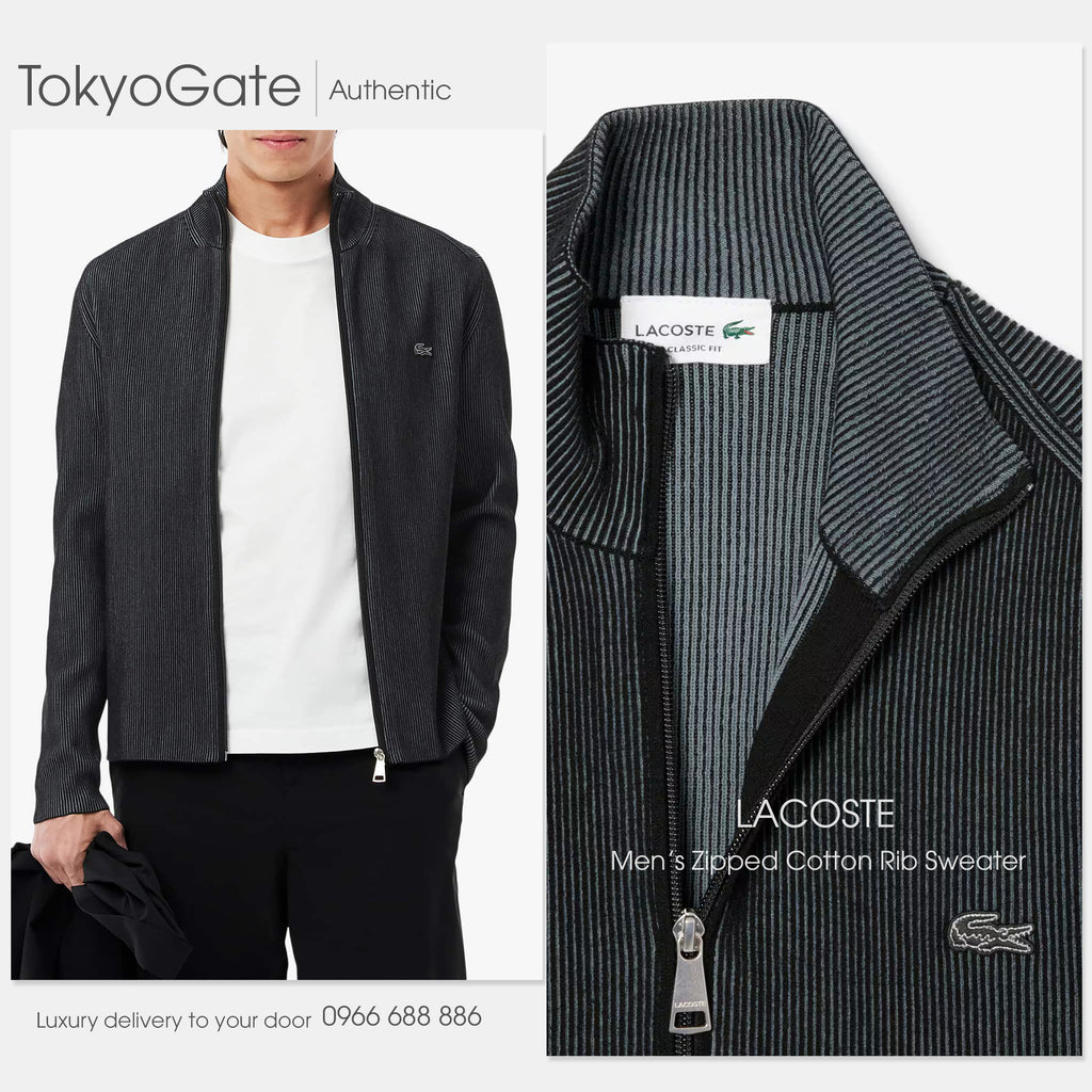 Áo khoác Lacoste AH9312 62W Zip-Up Cotton Rib Sweater
