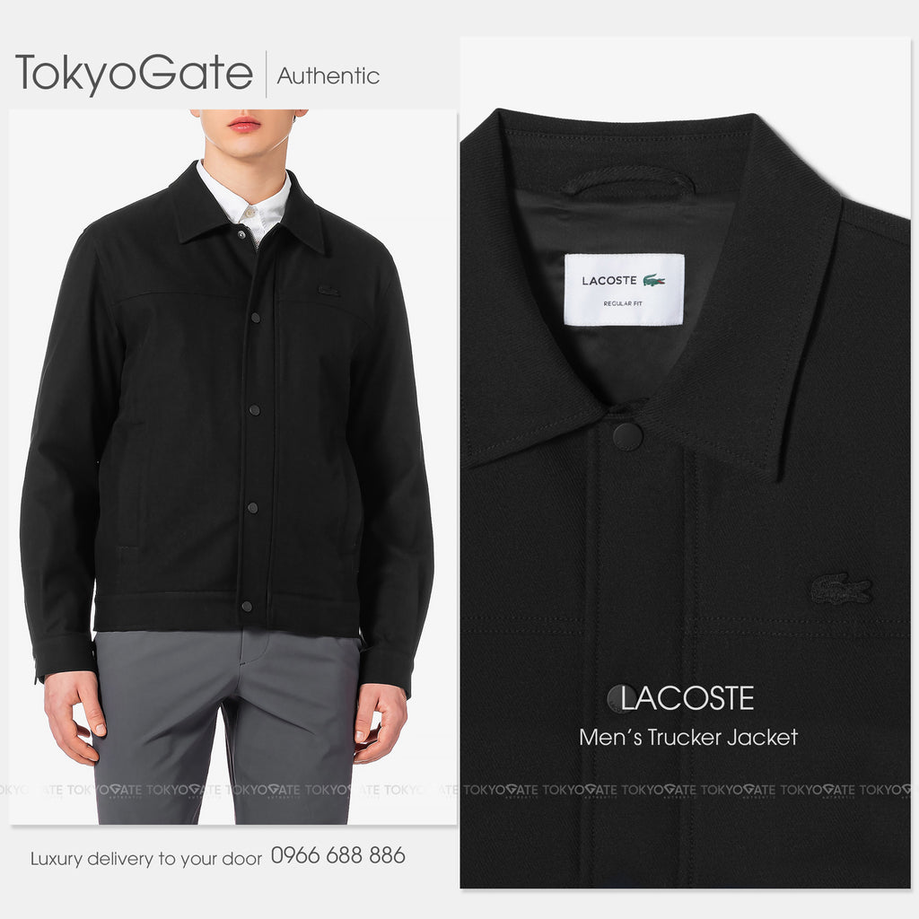 Áo khoác Lacoste BH435E 56G 031 Stretch Nylon Trucker Jacket Grey Regular Fit