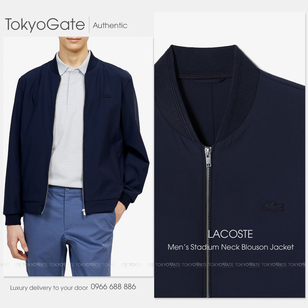Áo khoác Lacoste BH448E 56G HDE Dark Navy Regular Fit