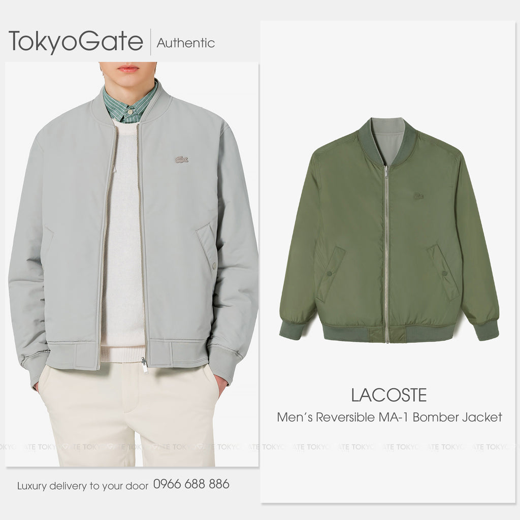 Áo khoác Lacoste BH850E 02S Reversible Jacket Grey/Olive
