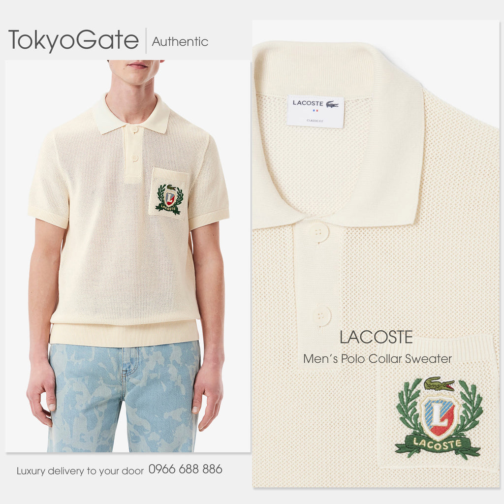 Áo len Lacoste AH0730 XFJ Made In France Polo Collar Sweater Kem Classic Fit