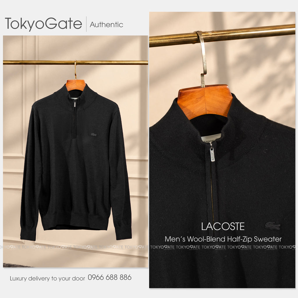 Áo len Lacoste AH305E 031 Half-Zip Pullover Grey Regular Fit
