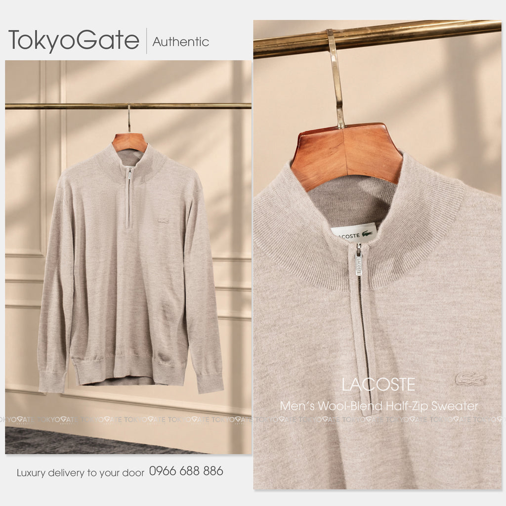 Áo len Lacoste AH305E SIX Half-Zip Pullover Grey Regular Fit
